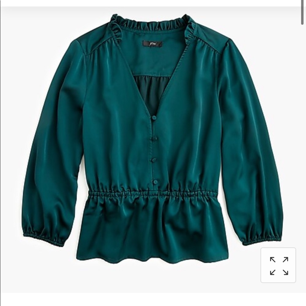J.Crew Button detail v-neck peplum top